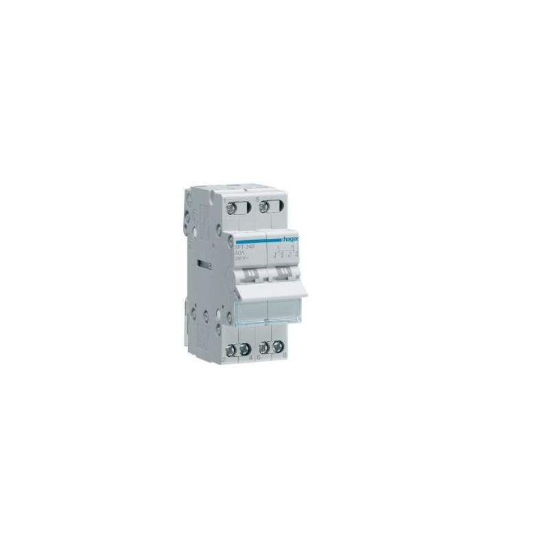 Modułowy przełącznik inst. I-0-II punkt wspólny od góry 2P 40A 230VAC SFT240