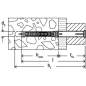 Kołek ramowy fischer DuoXpand 8x80mm T stal ocynkowana galwanicznie (50szt)