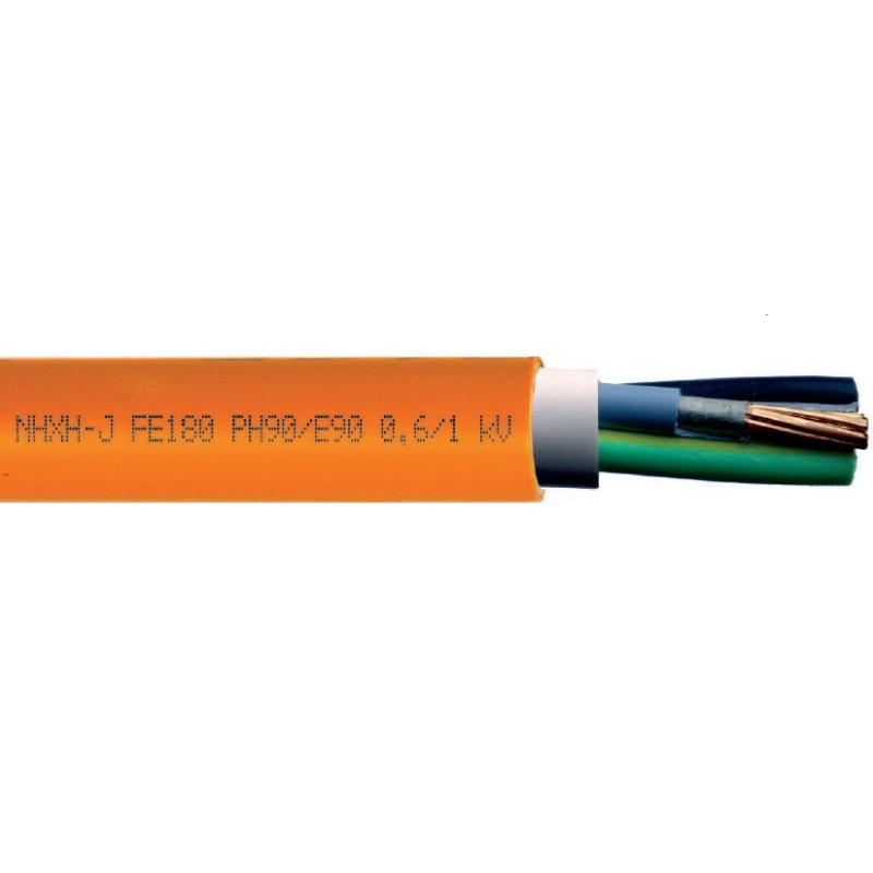 Kabel energetyczny ognioodporny (N)HXH-J FE180 PH90/E90 0,6/1 kV 5x4mm2 RE pomarań.