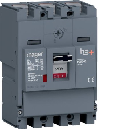 MCCB Rozłącznik mocy h3+ P250 3P 250A HCT250AR