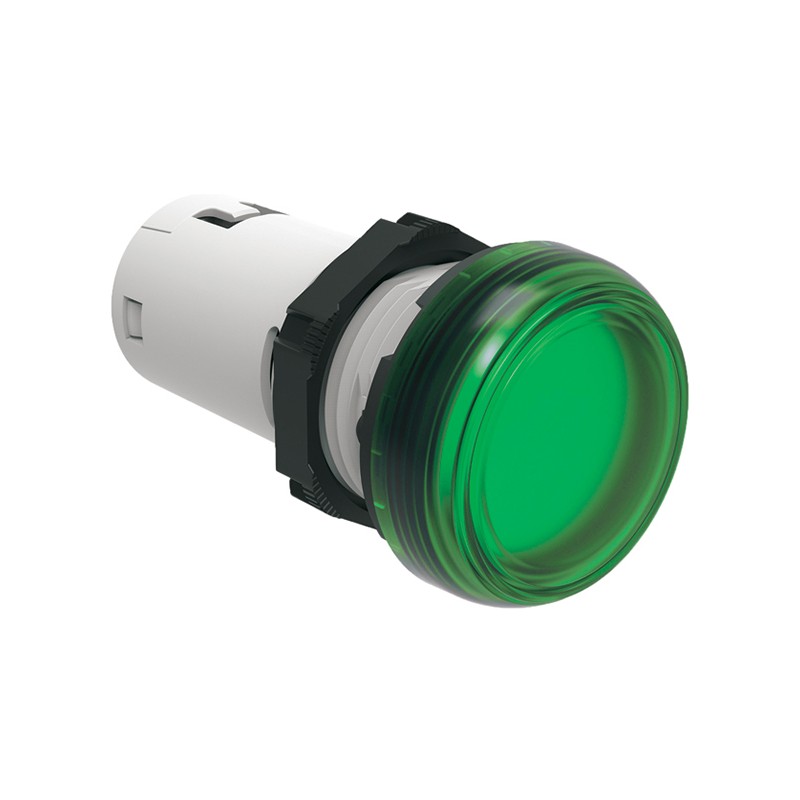 Lampka sygnalizacyjna LED jednoczęściowa zielona 230V AC LPMLM3