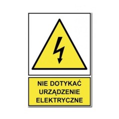 Tabliczka ostrzegawcza TZO 52X74S (nie dotykać urz.elektryczne)
