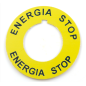 Tabliczka opisowa żółta okrągła ENERGIA STOP ST22-4509P02